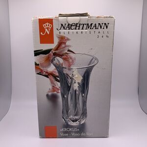 Vintage Nachtmann Bleikristall West Germany 24% Lead Crystal Krokus Vase 7" Tall